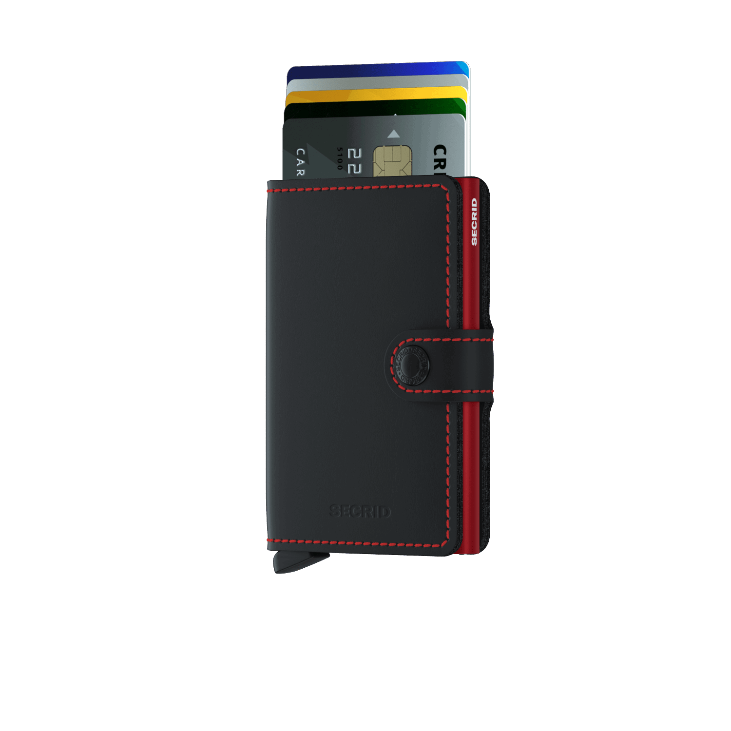 Secrid Wallet Black and Red Secrid Miniwallet Matte Leather