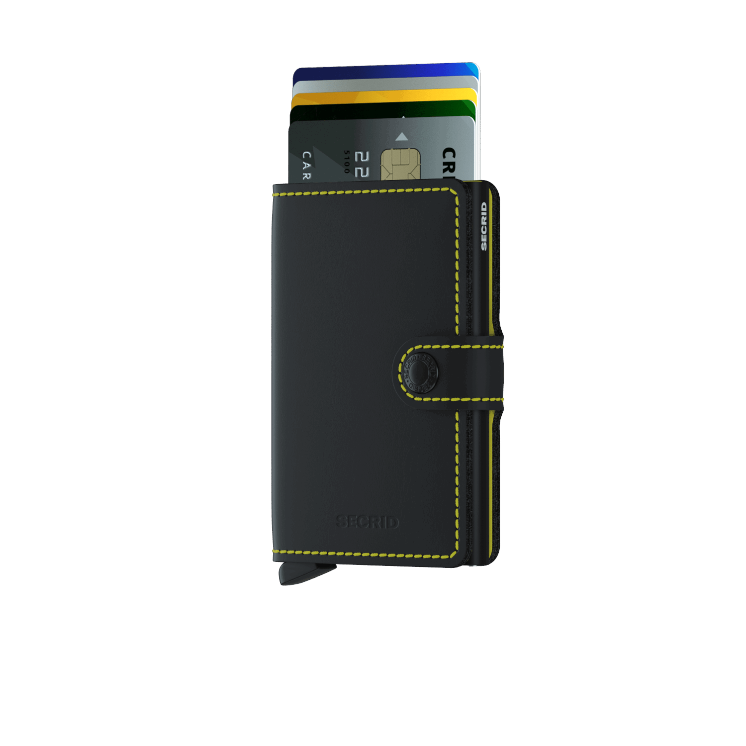 Secrid Wallet Black and Yellow Secrid Miniwallet Matte Leather