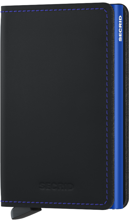 Secrid Wallet Black and Blue Secrid Slimwallet Matte Leather