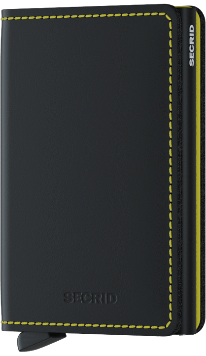 Secrid Wallet Black and Yellow Secrid Slimwallet Matte Leather
