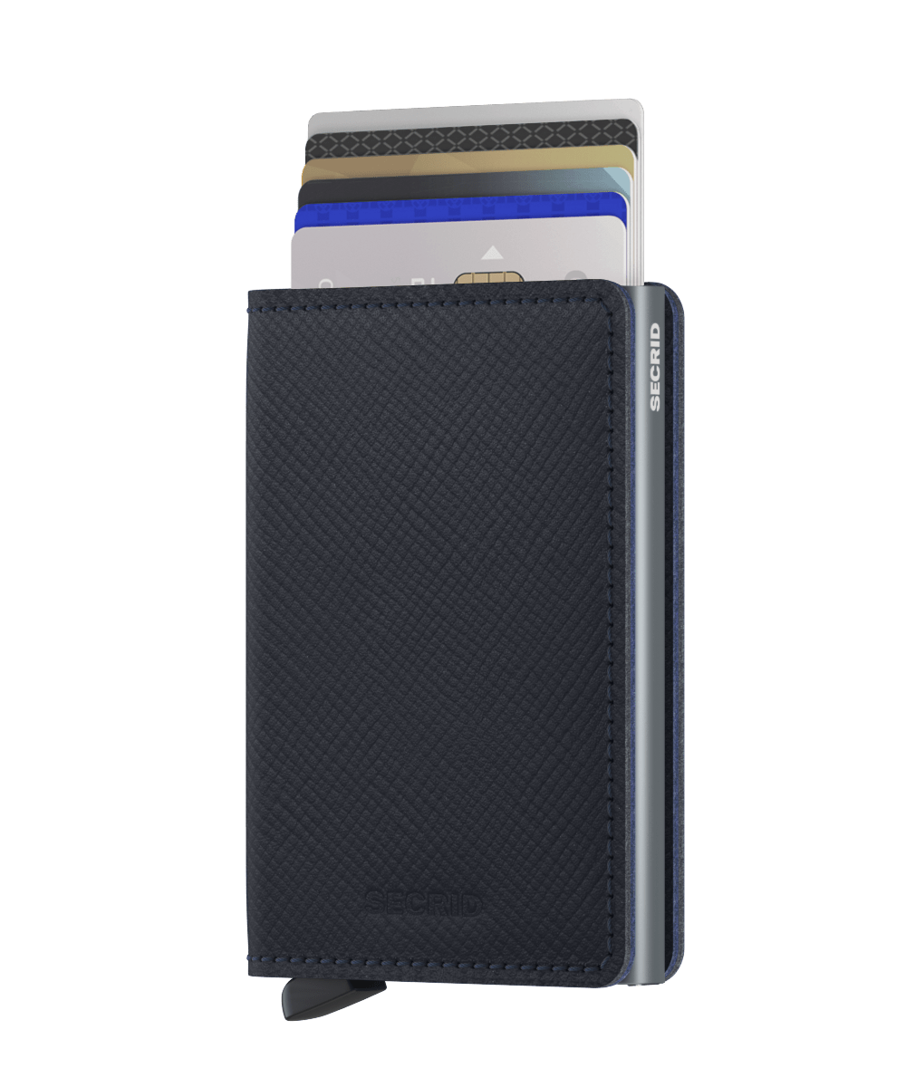 Secrid Wallet Navy Secrid Slimwallet Saffiano