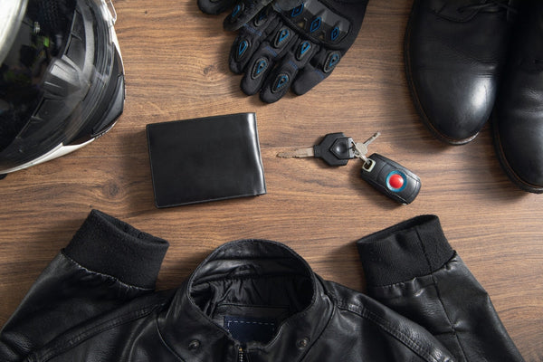 a car key with other riding gears