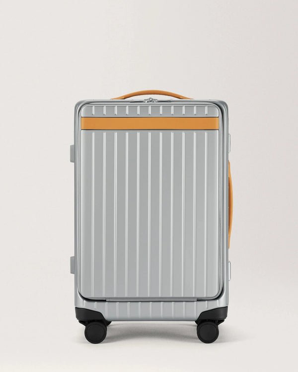 Carl Friedrik Luggage Light Grey - Cognac Carl Friedrik - The Carry-On X Luggage