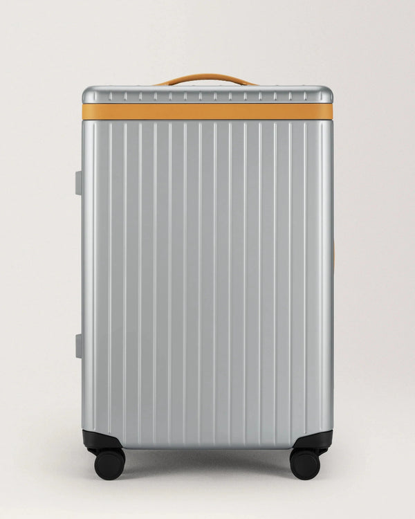 Carl Friedrik Luggage Light Grey - Cognac Carl Friedrik - The Check-In Small Luggage