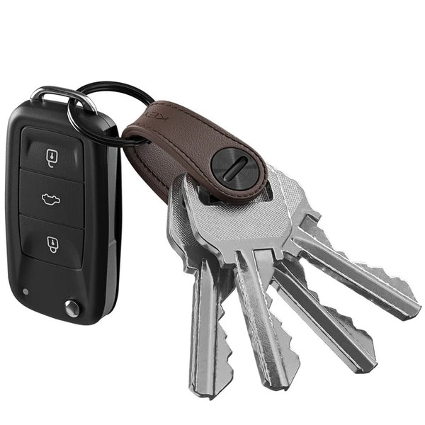 KeySmart Mini Minimalist Leather Key Holder Brown