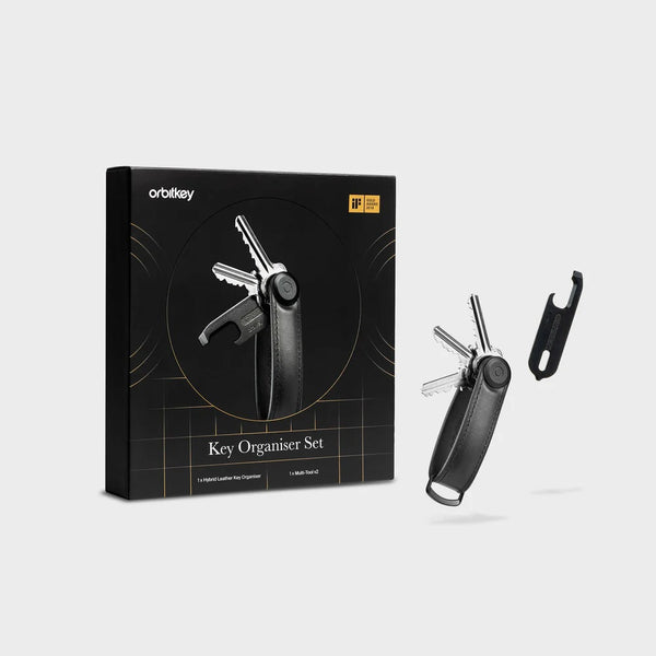 Orbitkey Keyholder Black Orbitkey Key Organizer Hybrid Leather + Multi-Tool v2 Set