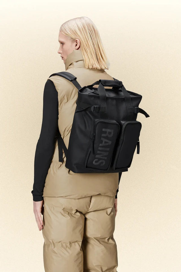 Rains Black Backpack | The Mercantile London