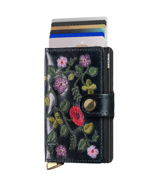 Secrid Wallet Secrid Premium Miniwallet Stitch Floral Black