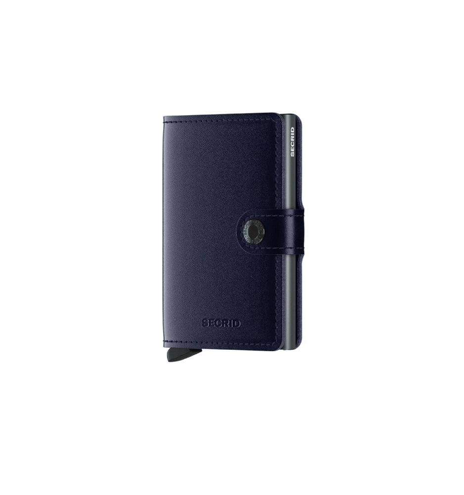 Secrid Wallets Blue Secrid Miniwallet Metallic Leather