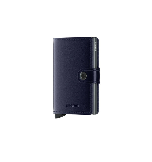 Secrid Wallets Blue Secrid Miniwallet Metallic Leather
