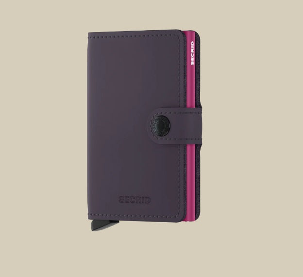 Secrid Wallets Dark Purple-Fuschia Secrid Miniwallet Matte Leather
