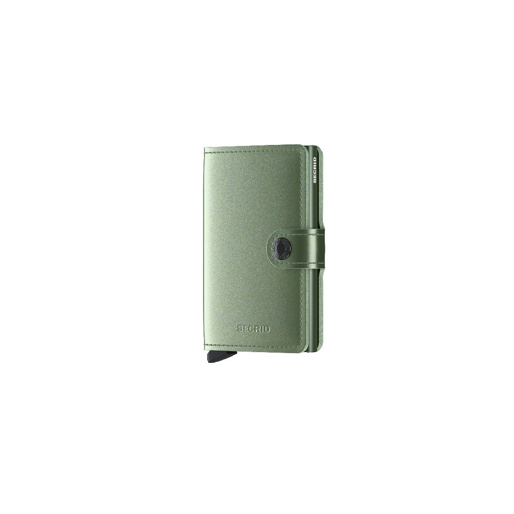 Secrid Wallets Green Secrid Miniwallet Metallic Leather