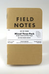 Fieldnotes Notebooks Mixed Field Notes Original Kraft 3-Pack
