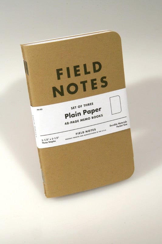 Fieldnotes Notebooks Plain Field Notes Original Kraft 3-Pack