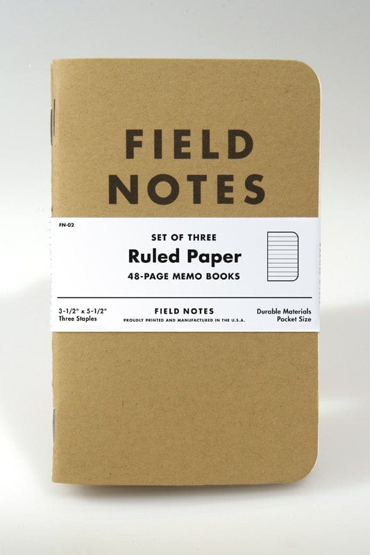 Fieldnotes Notebooks Ruled Field Notes Original Kraft 3-Pack