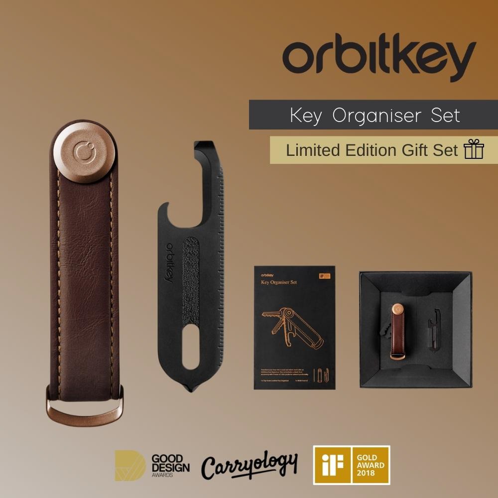 Orbitkey Leather Key Organiser+Multi-tool V2- Espresso/Black