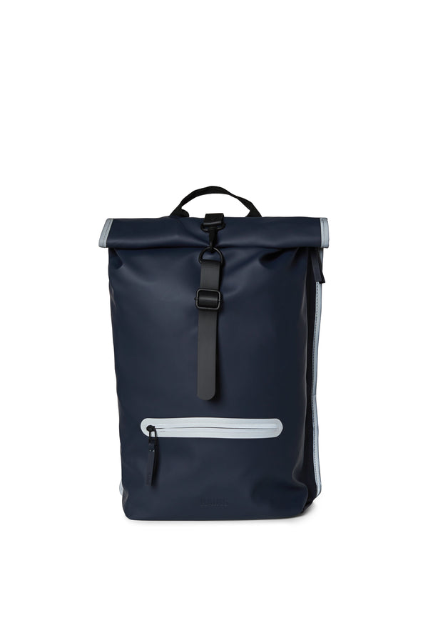 Rains Backpack 54 Navy Reflective Rains Rolltop Rucksack Reflective