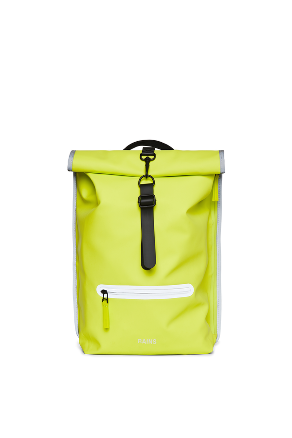 Rains Backpack 56 Reflective Digital Lime Rains Rolltop Rucksack Reflective