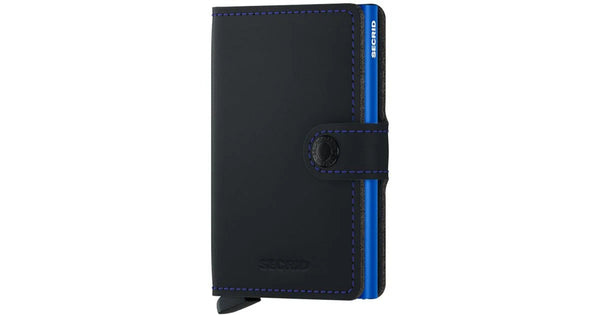 Secrid Wallet Black and Blue Secrid Miniwallet Matte Leather