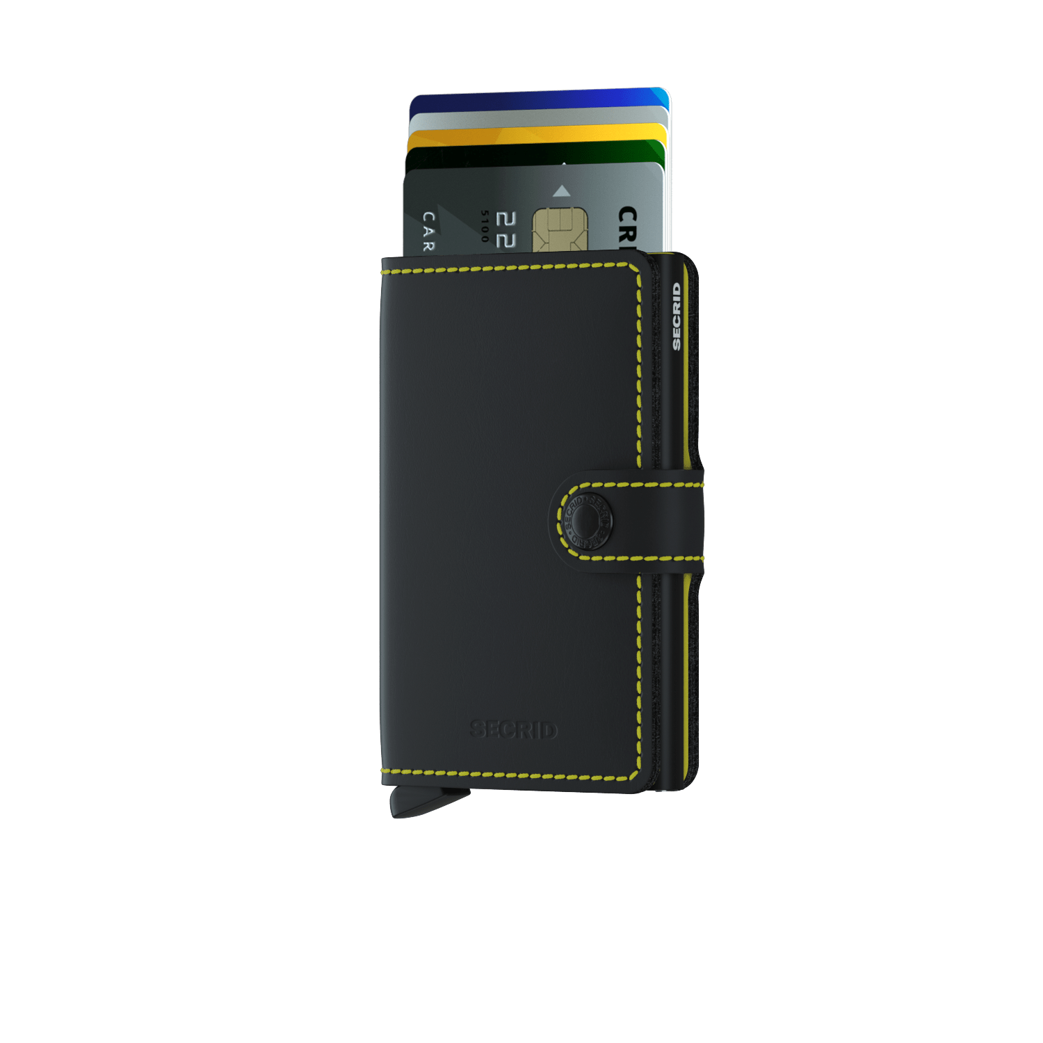 Secrid Wallet Black and Yellow Secrid Miniwallet Matte Leather