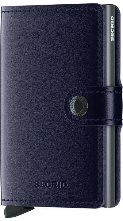 Secrid Wallet Blue Secrid Miniwallet Metallic Leather