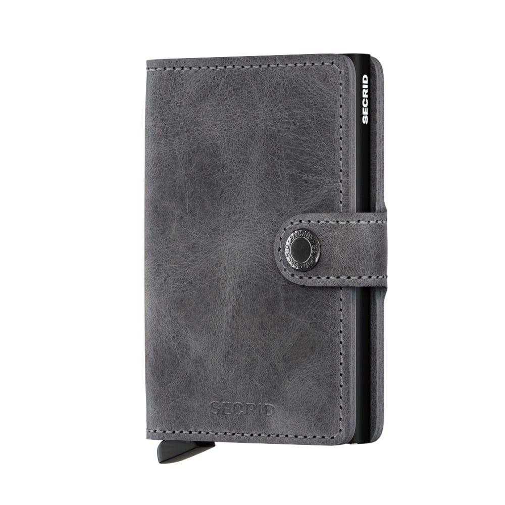 Secrid Wallet Grey Black Secrid Miniwallet Vintage Leather