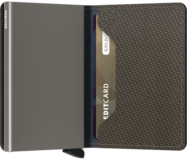 Secrid Wallet Khaki Secrid Slimwallet Carbon