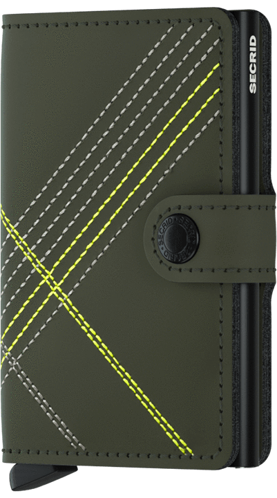 Secrid Wallet Linea Lime Secrid Miniwallet Matte Stitch Linea
