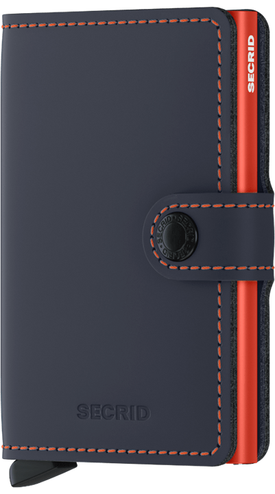 Secrid Wallet Nightblue and Orange Secrid Miniwallet Matte Leather