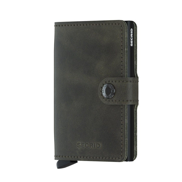 Secrid Wallet Olive Black Secrid Miniwallet Vintage Leather